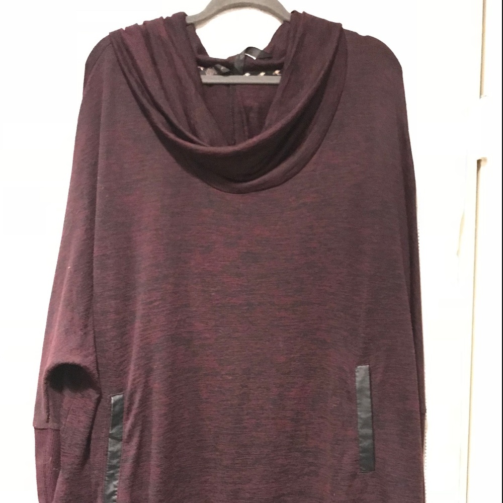 Melissa McCarthy  Seven7 Burgundy  Poncho Top 1X